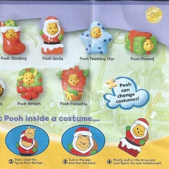 Winnie The Pooh Peek-a-Pooh Christmas #10 Pooh Santa Tomy Yujin Disney - Picture 4 of 4